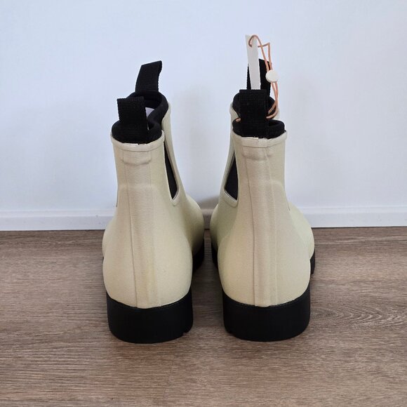 Quince Waterproof Ankle Rain Boots Stone Cream Chelsea Style Sz 8 New With Tags - Picture 8 of 13
